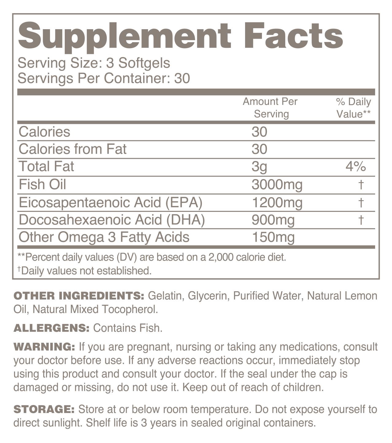 Supplement Facts PFO